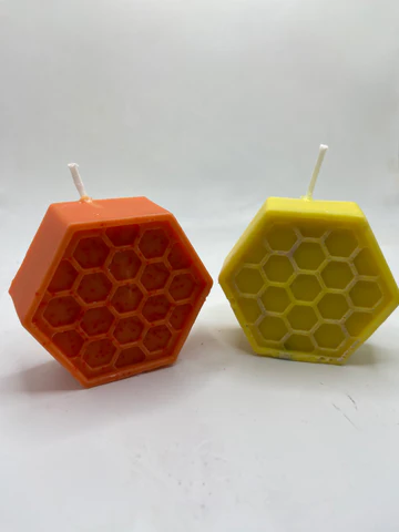 honey comb hexagon candle